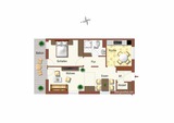 Ferienwohnung in Kühlungsborn - Appartementanlage Ostseeblick Fewo Rügen 12 - Grundriss der Fewo Rügen 12