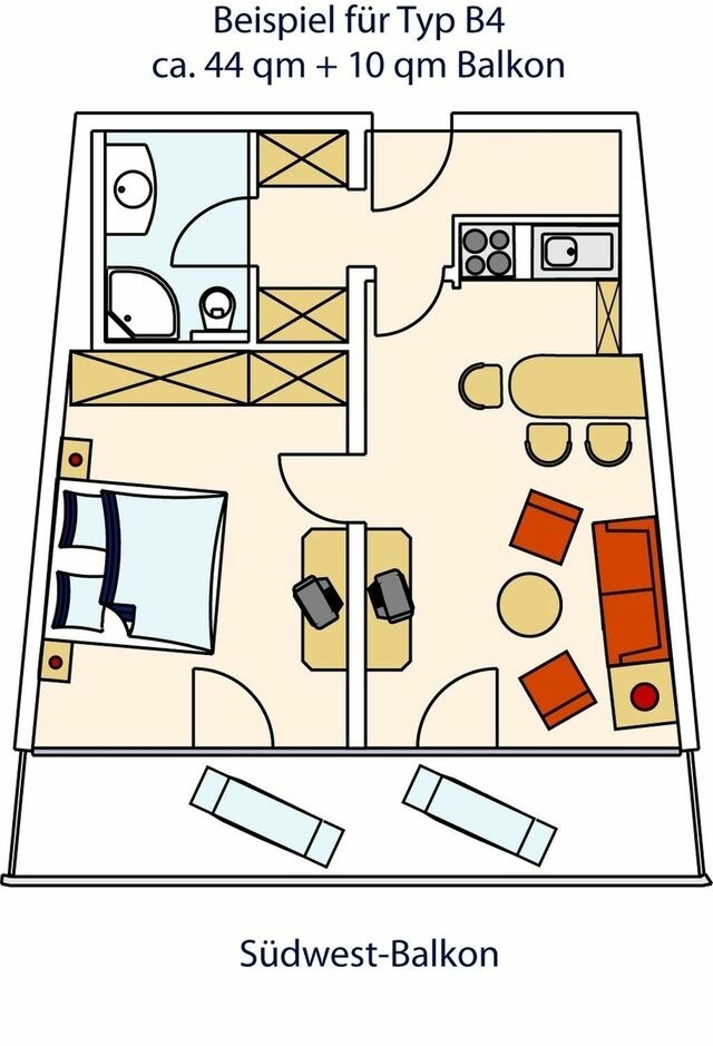 Ferienwohnung in Gr&ouml;mitz - STRANDIDYLL, 121 - Typ B4 - Bild 14