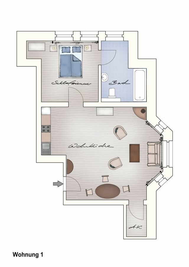 Ferienwohnung in Neuenkirchen (Rügen) - Ferienwohnung 1 direkt am Wasser im Gut Grubnow Rügen - Bild 10
